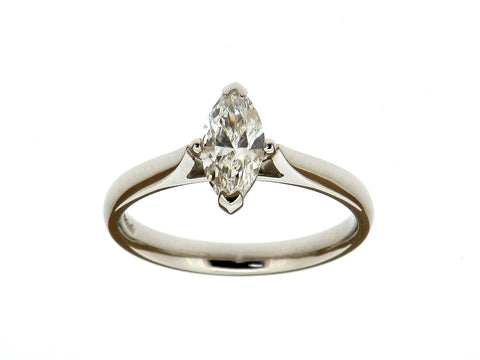 Marquise Cut Solitaire Diamond Ring