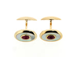 9ct Gold, Ruby and Mother-of-Pearl Cufflinks