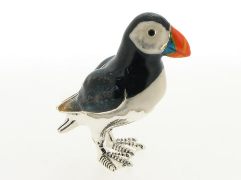 Silver and Enamel Puffin
