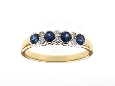 Sapphire and Diamond Half Eternity Ring