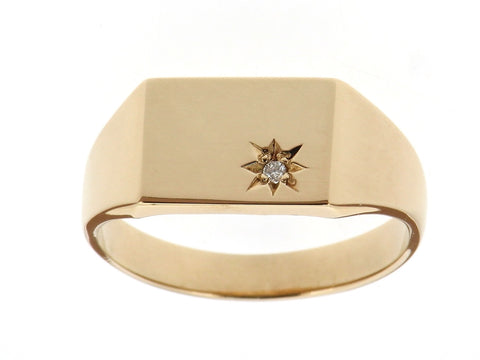 Diamond Set Signet Ring