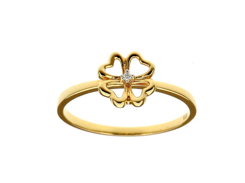 Flower Shaped Diamond Set Ring
