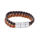 Double Braided Leather Men's Bracelet.