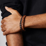Double Braided Leather Men's Bracelet.