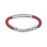 Leather and Stainless Steel Men's Bracelet