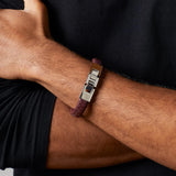 Burgandy Leather Men's Bracelet