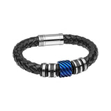 Leather and Stainless Steel Men's Bracelet