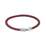 Braided Leather and Hook Clasp Men's Bracelet.