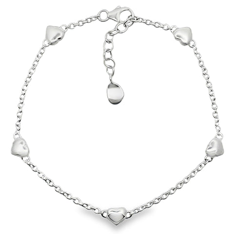 Silver Hearts Bracelet