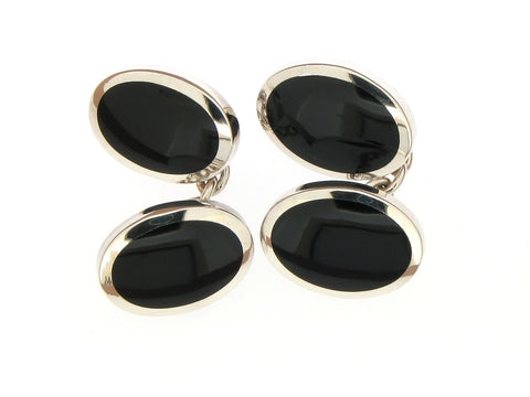 Silver and Onyx Cufflinks