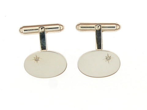 Silver and Diamond Cufflinks