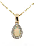 Opal and Diamond Cluster Pendant