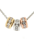 Diamond Set Three Colour Gold Pendant