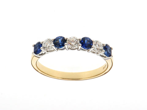 Sapphire and Diamond Half Eternity Ring