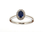 Sapphire and Diamond Cluster Ring