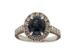 Sapphire and Diamond Cluster Ring