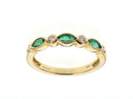 Emerald and Diamond Half Eternity Ring