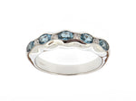 Aquamarine and Diamond Half Eternity Ring