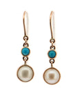 Pearl and Turquoise Drop Earrings