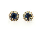 Sapphire and Dimond Cluster Earrings