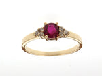 Ruby and Diamond Three Stone Ring