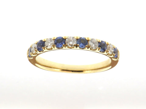 Tanzanite and Diamond Half Eternity Ring