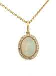 Opal and Diamond Cluster Pendant