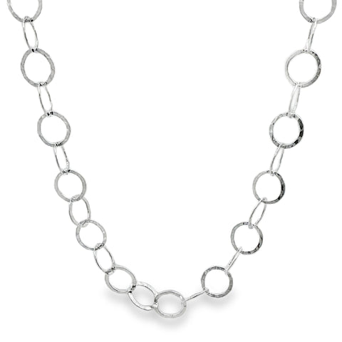 Silver Hammered Circle Necklace