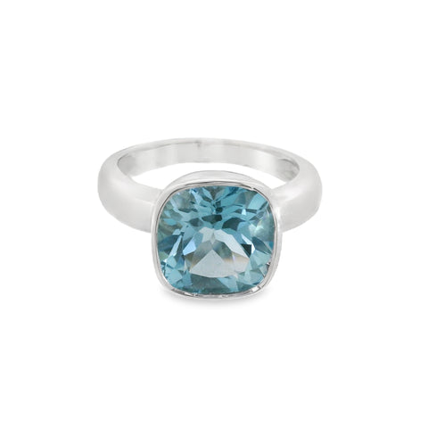 Silver and Blue Topaz Ring
