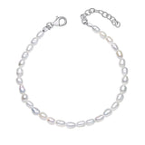 Silver and Rice Pearl Bracelet