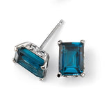 Blue Topaz Stud Earrings