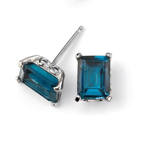 Blue Topaz Stud Earrings