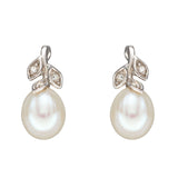 Pearl and Diamond Drop Earrings