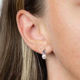 Pearl and Diamond Drop Earrings