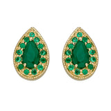 Emerald Teardrop Stud Earrings