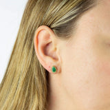 Emerald Teardrop Stud Earrings