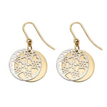 9ct Two Colour Gold Drop Earrings