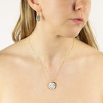 9ct Two Colour Gold Drop Earrings
