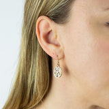 9ct Two Colour Gold Drop Earrings