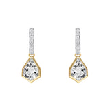 White Topaz and Diamond Drop Earrings