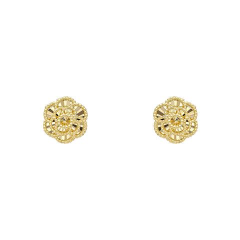 9ct Gold Rose Stud Earrings
