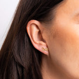 Gold Rope Bow Stud Earrings