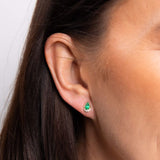 Emerald and Diamond Stud Earrings