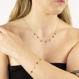 Gold Heart and Flower Charm Necklace