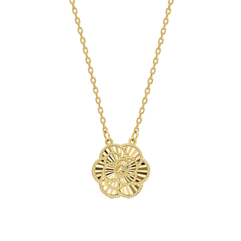 9ct Gold Rose Pendant