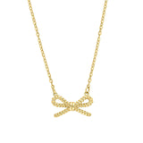 Gold Rope Bow Pendant and Chain
