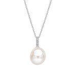 Pearl and White Topaz Drop Pendant