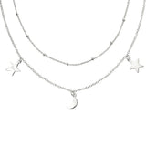 Silver Double Row Necklace