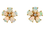 Opal and Diamond Cluster Earrings