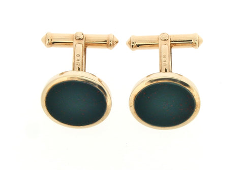9ct Gold and Bloodstone Cufflinks